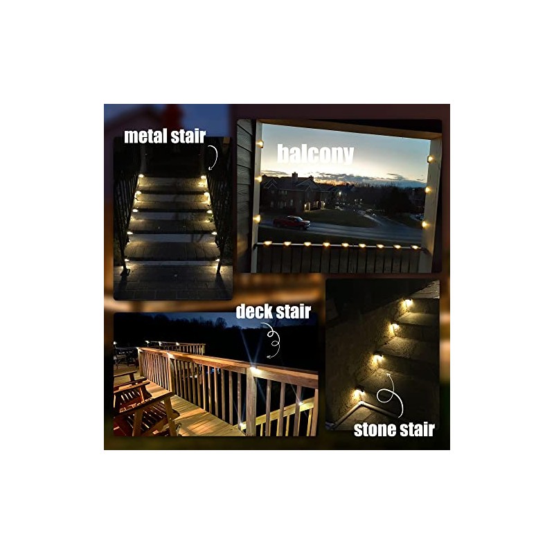 SOLPEX Solar Deck Lights - 16 Pack Outdoor Step Lighting