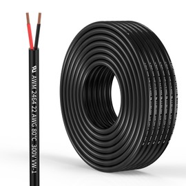 22 Gauge 2 Conductor Electrical Wire 22AWG Electrical Wire Stranded PVC Cord Oxygen-free copper Cable 32.8FT/10M Flexible Low Voltage LED Cable for LED Strips Lamps Lighting Automotive(22/2AWG-32.8FT)