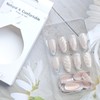 24Pcs Silver French Tip Press on Nails Medium Almond Fake
