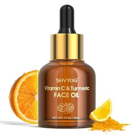 Aceite facial con vitamina C y cúrcuma, hidratante y reafirmante para la piel, aceite de vitamina C, aceite de cúrcuma para piel seca, arrugas y tono 