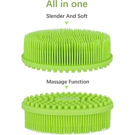 Limpiador corporal de silicona, 3 piezas, cepillo exfoliante suave, cepillo exfoliante para el cuerpo, cepillo para ducha, esponja de baño, herramienta para el cuidado de la piel, para pieles sensibles y todo tipo de piel
