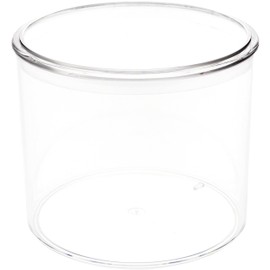 Pioneer Plastics 283C Clear Round Plastic Container, 4.0625" W x 3.4375" H, Pack of 12