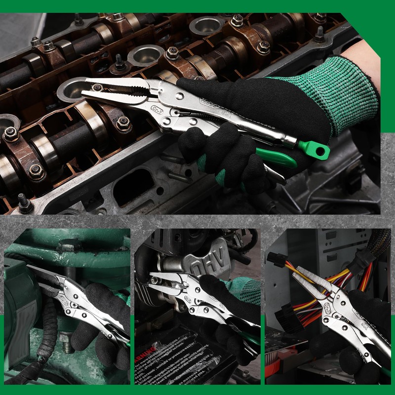SK 9.5" Long Nose Locking Pliers, Premium CR-V Construction, Ergonomic