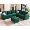 Belffin Small Storage Ottoman Module for Modular Sectional Sofa Green