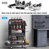 CCCEI Garage Power Tools Organizer Cart with Charging Station, Black
