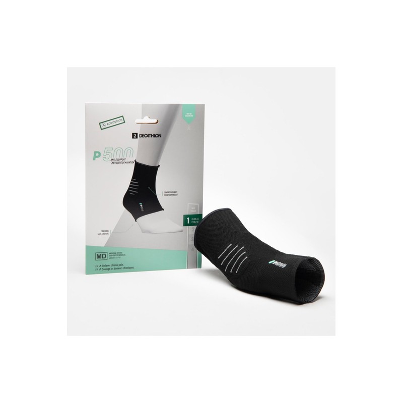Tarmak Decathlon P500 Adult Ankle Support, Black, Size 4