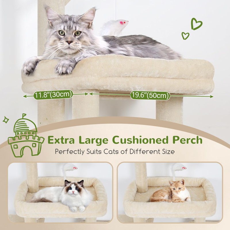 Globlazer F50 Cat Tower for Adult Indoor Cats, 50-inch Heavy