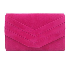 Fioeyr Stylish Faux Suede Envelop Style Bridal Wedding Evening Clutch Party Purse Hand Bag