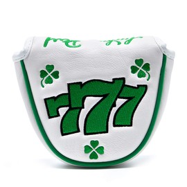 Golf Cover Head Cover Putter Cover Mallet Compatible with Odyssey 2 Ball Tailor Made Spider Putter Clover White Green Round (CLOVER 777 WHITE)