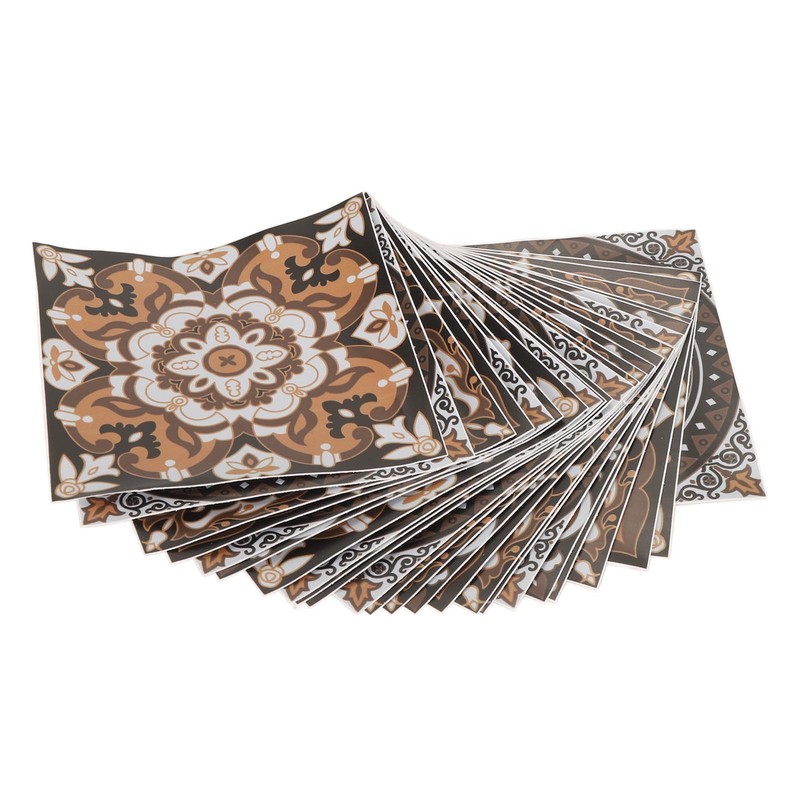 24Pcs Tile Sticker 15 X 15cm Waterproof Oil Resistant Retro