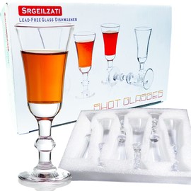 Srgeilzati Cordial Glasses Shot Glasses with Stem,Limoncello Glasses | Port glasses 1.0 oz (Set of 6)