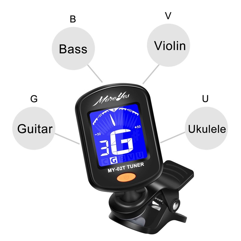 Chromatic Guitar Bass Violin Ukulele Tuner + Capo + Tuner