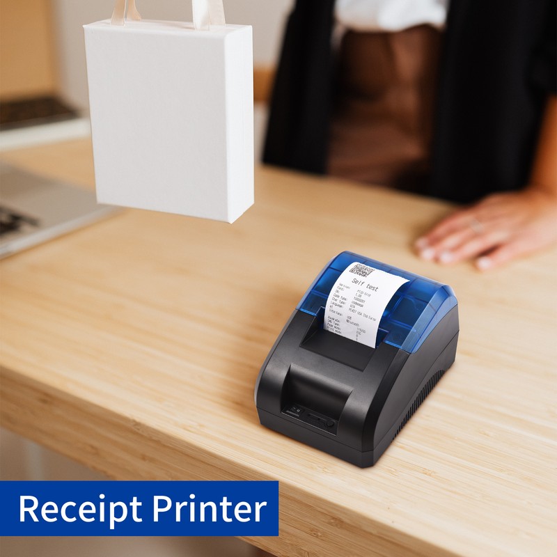 58mm Thermal Receipt Printer Desktop USB&BT Wireless Connection Printer Barcode
