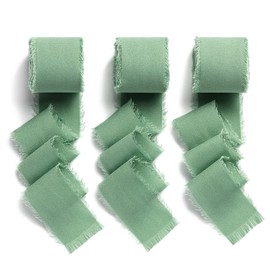 Aoksunova Ribbon, Wide Eucalyptus Green Gift Ribbon, Wedding Decorative Ribbon, Craft Ribbon, 38 mm Bouquet Gift Ribbon