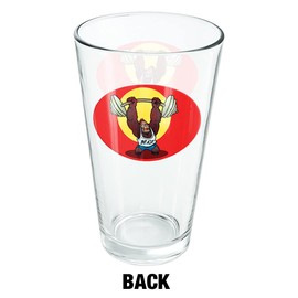 LOGOVISION Gym Beast Lifting Weights Weightlifting Strength Training 16 oz Pint Glass, Tempered Glass, Printed Design & A Perfect Fan Gift | Great for Cold Beverages, Soda, Water