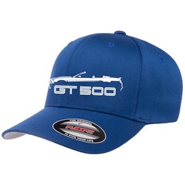 2010-14 Shelby GT500 Mustang Convertible Classic Outline Design Flexfit 6277 Athletic Baseball Fitted Hat Cap Royal L/XL