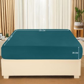 Utopia Bedding Fitted Sheet King, Teal - Deep Pocket 14 inch (35 cm) - Easy Care - Soft Brushed Microfibre Fabric - Shrinkage and Fade Resistant - Bottom Sheet