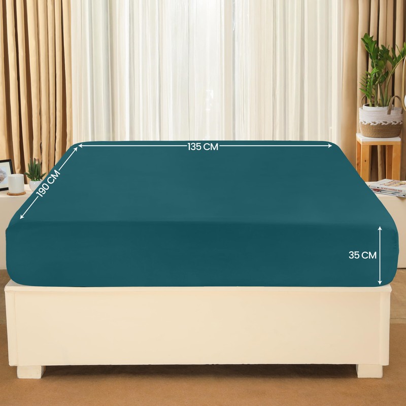 Utopia Bedding Fitted Sheet King, Teal - Deep Pocket 14