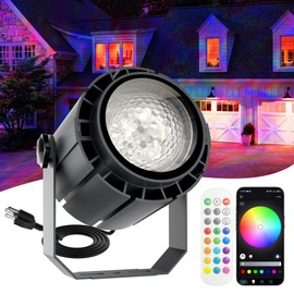 Umidkin Smart Ocean Wave Projector Light with APP Controller, 150W Large Coverage Area Ripple Projector Outdoor, RGBW Color Changing Water Ripple Projector Light with RF Remote Controller