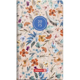 BRUNNEN Pocket Diary Model 756 (2025) "Botanical", 2 Pages = 1 Week, A6, 144 Pages, Graphic Cover, Colourful
