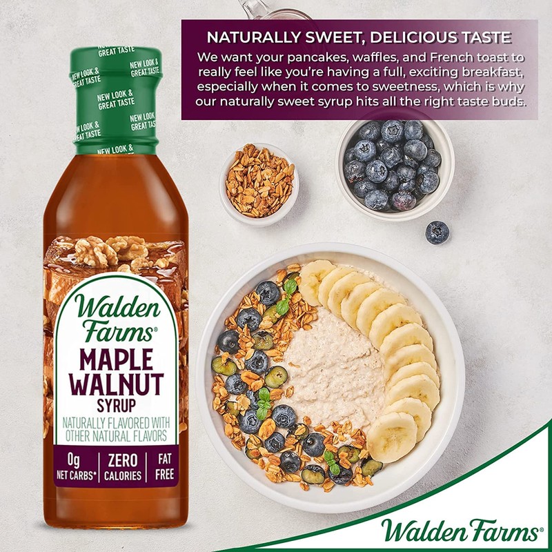 Walden Farms Maple Walnut Syrup – Perfect for Pancakes, Waffles,