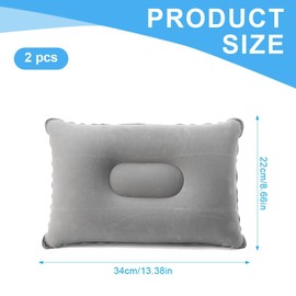 UZEXYO 2 Pcs Ultralight Inflatable Pillow,Inflatable Pillows for Camping,Travel Compressible Compact Inflatable Pillows,Portable Inflatable Pillow,Soft Flocked Surface Support Neck Lumbar for Adults