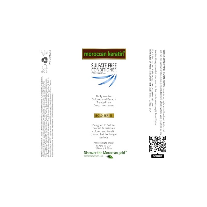 Moroccan Keratin Sulfate Free Shampoo & Conditioner Set Infused with