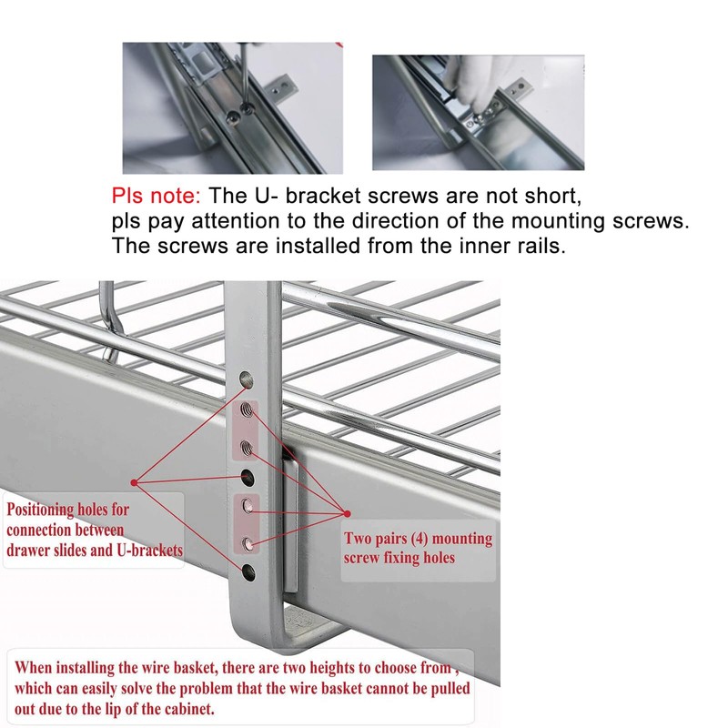DINDON Pull Out Cabinet Organizer, (11" W x 21" D)