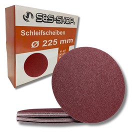 25 Velcro Sanding Discs Diameter 225 mm without Hole, 5 x 40/60/80/120/180 Grit for Long Neck Sanders, Ceiling Sanders, Disc Sanders, Wall Sanders, Sanding Pads, Sanding Giraffe