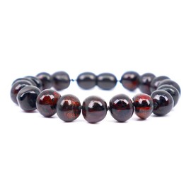Baltic Amber Bracelet (Unisex) - Genuine Baltic Amber Beads (5.5 in.) (Black)