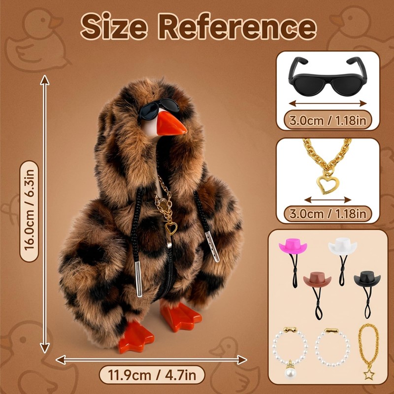QYANGG 13Pcs Desk Goose Outfits, 7 Inch Mini Desktop Goose