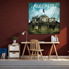 LCFHOME Pierces the Veil Tapestry Flag Collide with The Sky Music Tapestry (4x4ft/120x120cm, 150D Poly, Vivid Color) Bedroom Bar College Dorm Room Decor