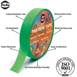DOAY 5 Rolls Pinstripe Tape - Masking Tape 1/16", 1/8", 1/4", 1/2", 3/4" - Thin Painters Masking Automotive Tape for DIY, Car, Auto, Paint, Art, Tumblers (Green)