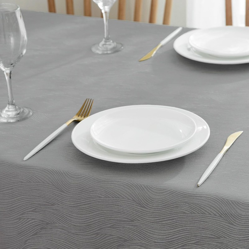 SPRICA Jacquard Tablecloth Water Resistance Solid Colour Heavy Weight Soft