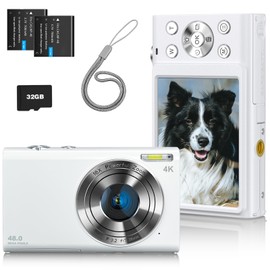 4K Auto Focus: Digital Camera, 48 Megapixels, 4.2 oz (119 g), Ultra Lightweight, 1.2 inch (3 cm) Macro Recording, 2.8 inch IPS LCD, Image Stabilization, Webcam Function, Selfie, 16x Zoom, Beginners