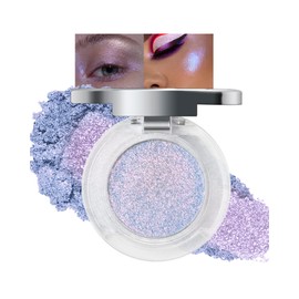 Glitter Shimmer Single Eyeshadow Palette, Sparkle Purple Chameleon Cream Eye Shadow, Waterproof Long Lasting Highly Pigmented Sparkly Duochrome Eyeshadow Makeup Highlighter Festival Gifts for Women#03