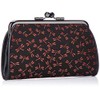 Indenya 340 Parent-child Coin Purse, Black Deerskin x Red Lacquer