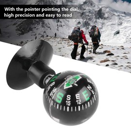 Portable Compass, Car Universal Round Mini Compass Black Plastic Case Guide Ball Pocket Compass Truck Compass