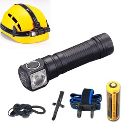 Headlamp Flashlight -1200 Lumen, FloodLight H04 Hi CRI, Compact EDC Waterproof LH351D LED Headlight for Outdoor Camping Tactical Emergency Hands-Free (H04 High CRI + BL-135 Battery)