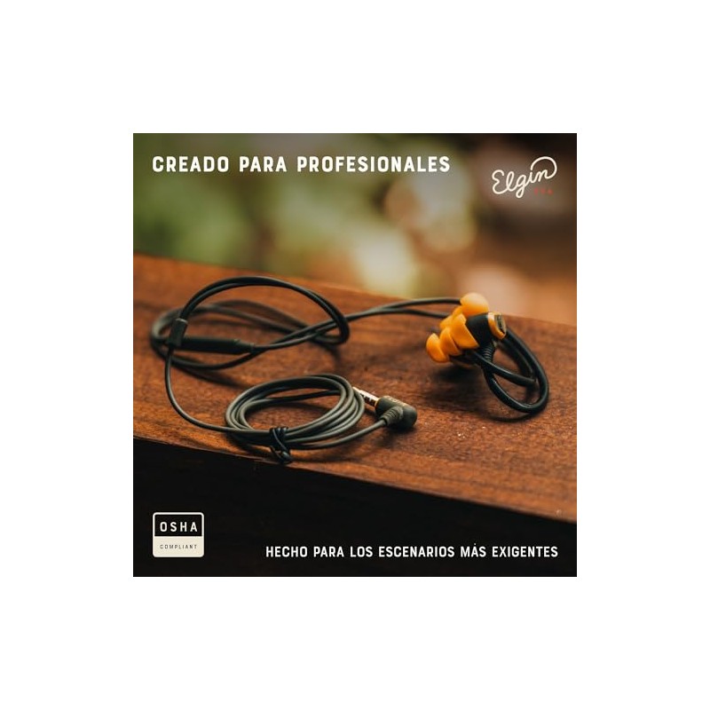 Elgin Rumble auriculares con cable para protección auditiva con micrófono,