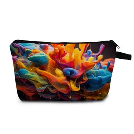 MoCaliduccious Colorful Liquid Makeup Bag for Women Travel Cosmetic Organizer Bag Teacher Appreciation Gifts Small Zipper Toiletry Bag