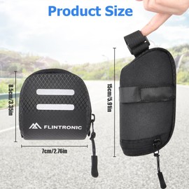flintronic Bike Saddle Bag, Reflective Cycling Seatpost Bag, Mini Bike Underseat Bag, for Mountain Bike Road Bike, Black