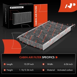 A-Premium - Filtro de aire de cabina con carbón activado compatible con Land Rover Range Rover Sport 2006-2013, LR4 2010-2016, LR3 2005-2009, repuesto # JKR500020, JKR500010 juego de 2 piezas