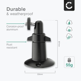 CELLONIC 2x Camera Bracket Mount Compatible for Wyze Cam/Outdoor Cam Pan/Cam V2 / Cam V3 1/4" Inch Thread Ring Camera Mounting Bracket CCTV Security Swivel Spotlight Cam Mount - Indoor & Outdoor