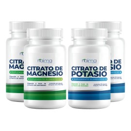 Combo Citrato de Magnesio y Potasio  200 Cpsulas de Cada Uno  Sabor Natural  Suplemento Diario para Energa, Rendimiento, Hidratacin y Bienestar...    