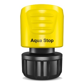 Kärcher Female Pipe Fitting in Hard Plastic with AquaStop Technology, for Garden Hoses with Diameter 1/2" - 5/8", AquaStop System to Prevent Spills