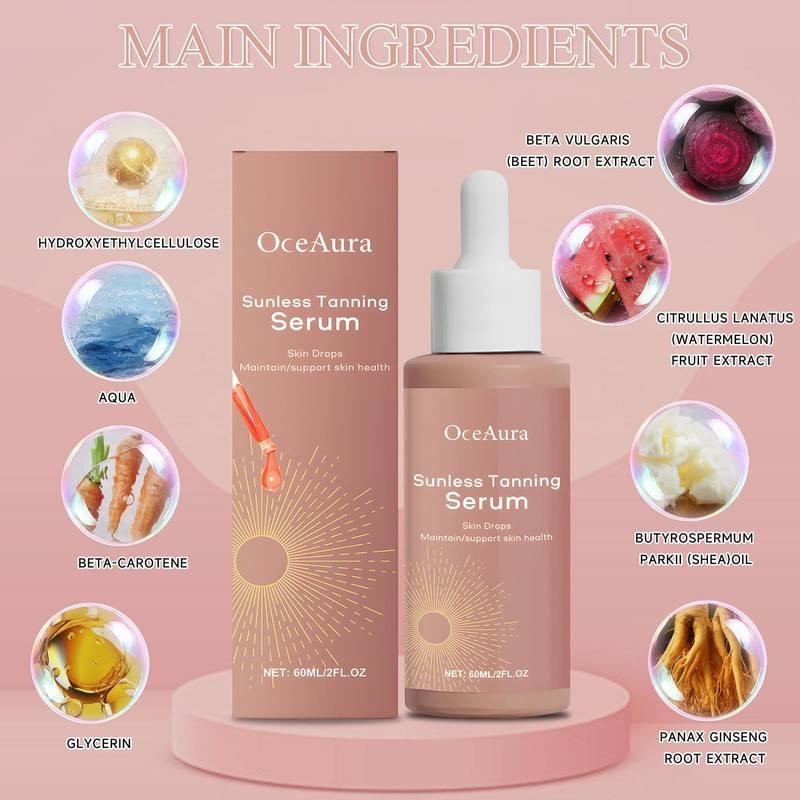 Tanning Drops, 60 ml Sunless Tanning Drops to Increase Naturally,