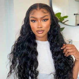 Wiggins Hair Loose Deep Wave Lace Front Wigs Human Hair Ready To Go Glueless Wig Human Hair 13x6 Loose Deep Wave Wig Human Hair Pre Braided Glueless Wig Pre Styled Human Hair Lace Front Wigs 18 Inch