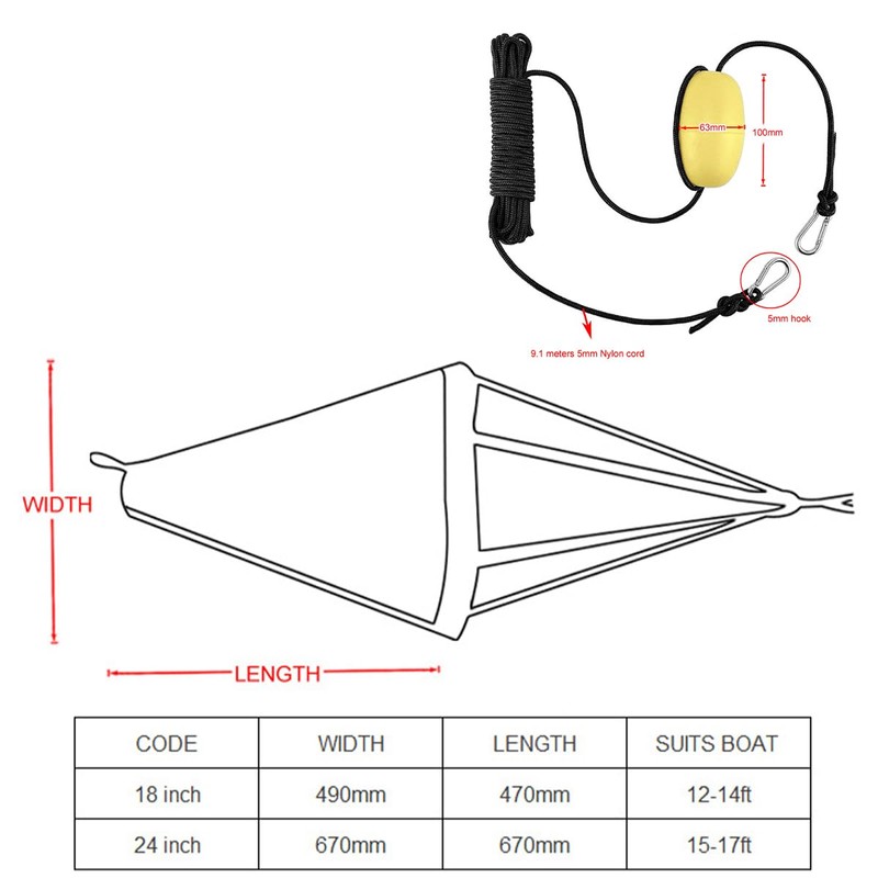 ZONADAH 18 Inch Boat Anchor Float Kit, PVC Traction Anchor