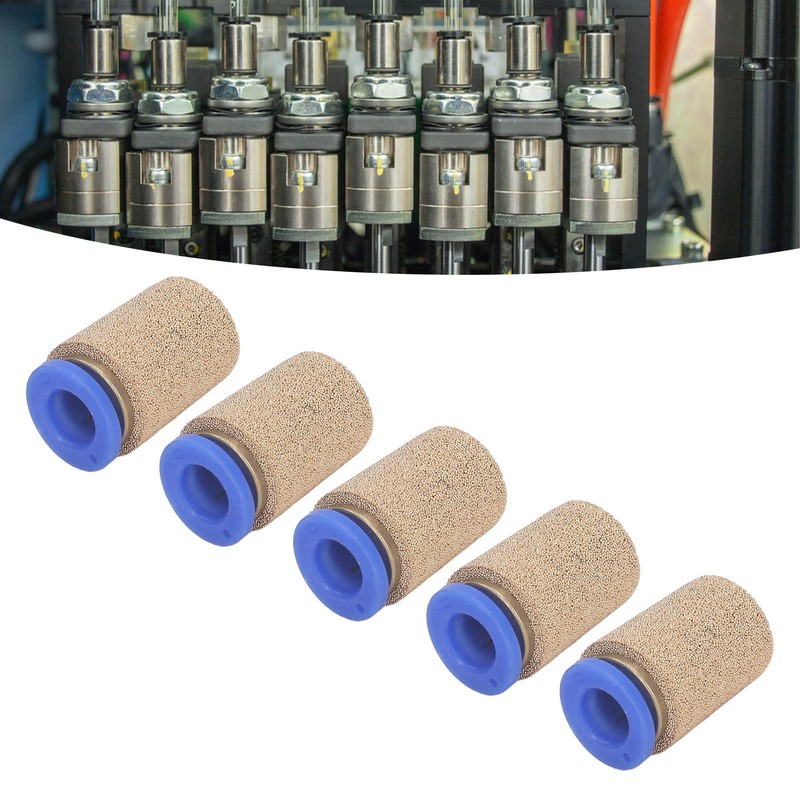 5Pcs Pneumatic Exhaust Muffler Pipe Connection Noise Filter Brass Silencer